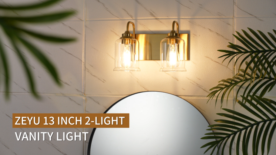 zeyu Bathroom Vanity Light Fixtures, 2-Light Wall Sconce for