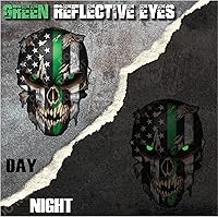 Vista 2 de Decals by Haley Adhesivo militar – Calcomanías de calavera prémium para camiones y automóviles – Calcomanías de bandera estadounidense con calavera