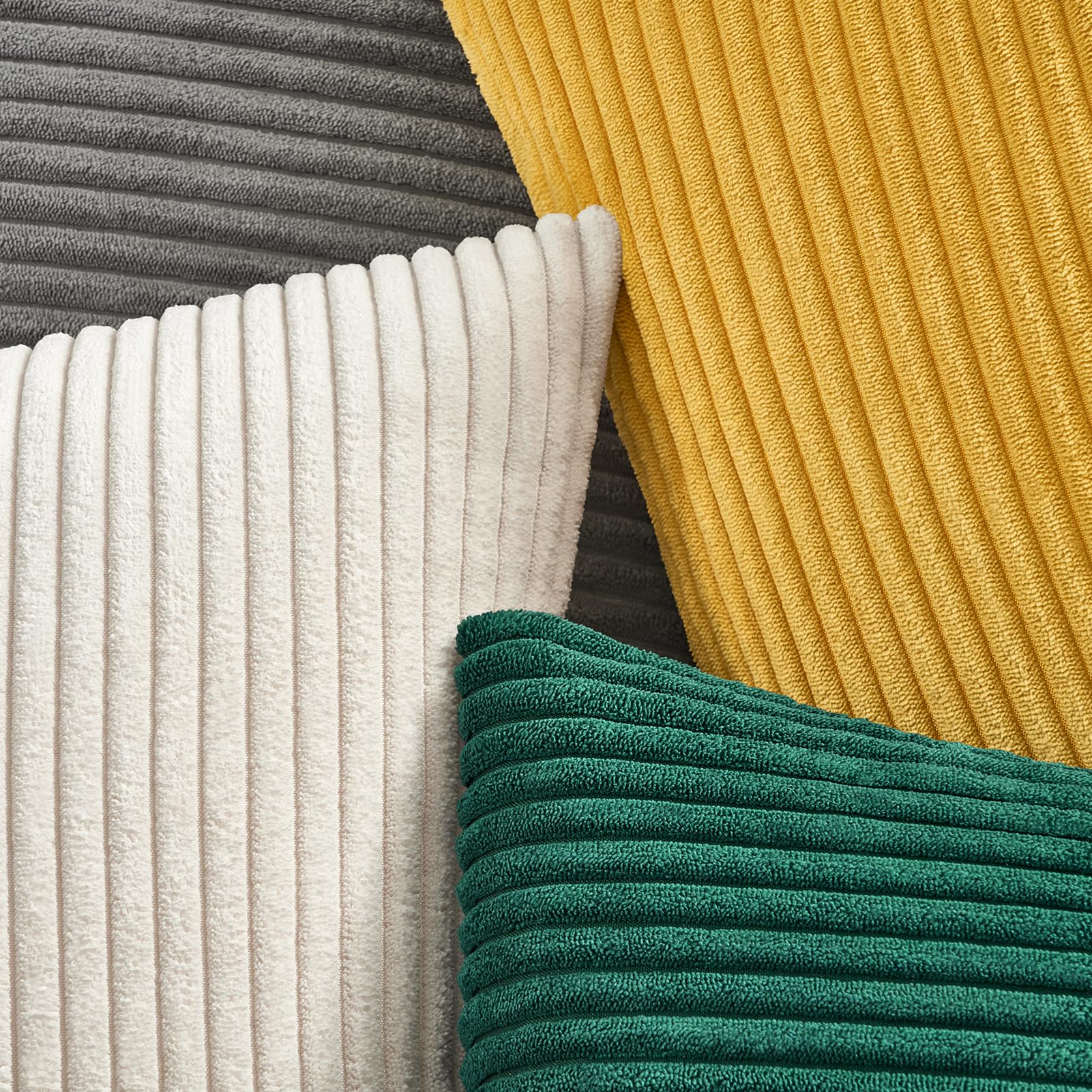 Topfinel Set Di 2 Federe Per Cuscini 45x45 Cm In Velluto A Coste - Morbide E Decorative Per Divano E Camera Da Letto - Colore Tortora