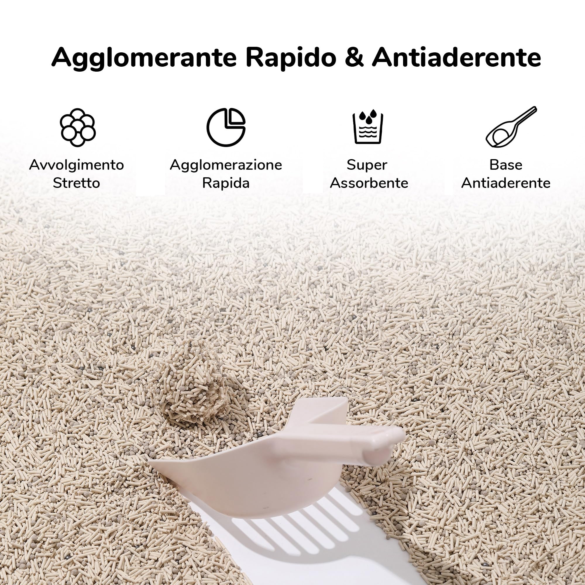 FUKUMARU Lettiera per Gatti al Tofu- 24L, Lettiera Agglomerante Naturale di Mais e Carbone Attivo, Biodegradabile, Profuma di Tè, Inodore, Senza Polvere, Smaltibile nel WC.