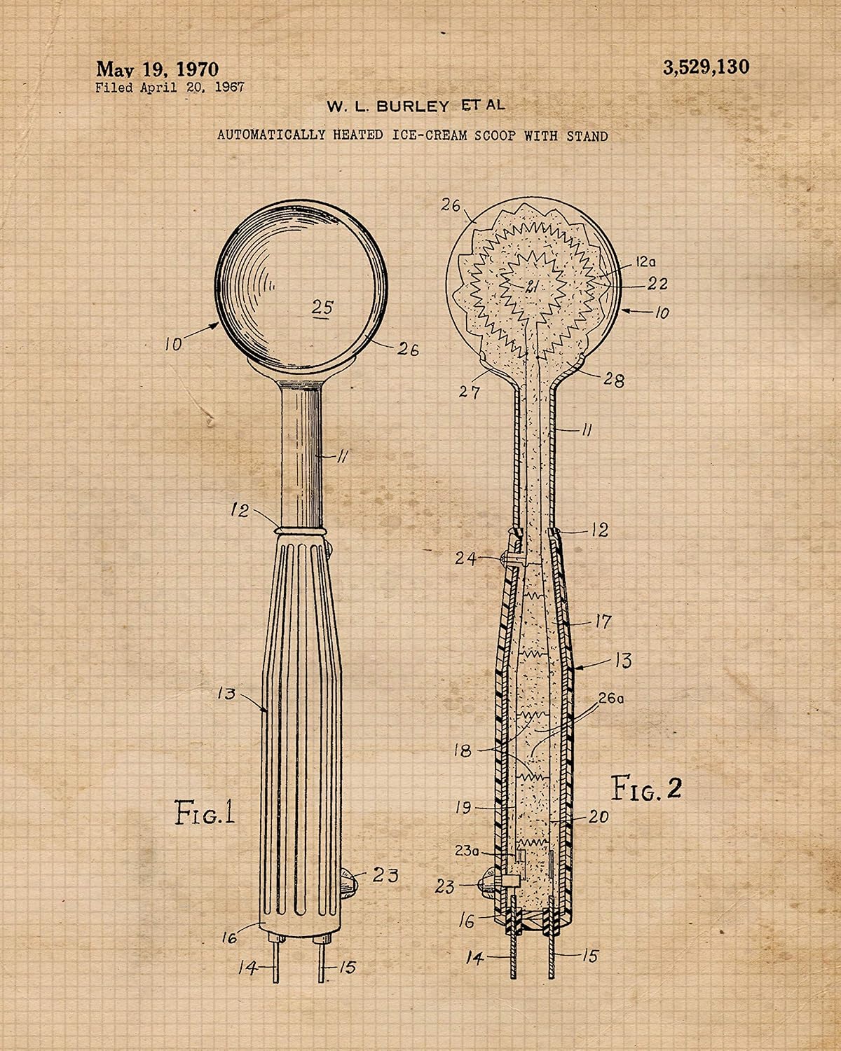 Classic Ice Cream Cones Tools Patent Prints, 6 (8x10) Unframed Photos, Wall Art Decor for Home Work Office Bar Diner Bistro Food Gourmet Culinary Shop School Student Teacher Coach Cook Chef Baker