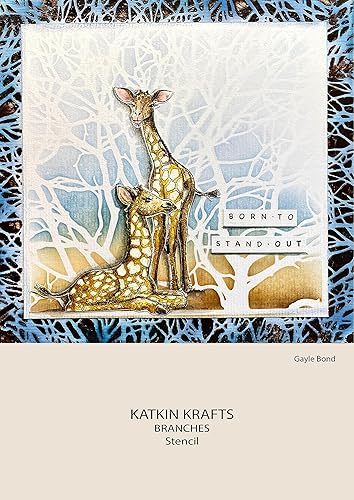 Miniatura 4 de KatKin Krafts Stencil-Ramas, 7 x 7 in, Crema