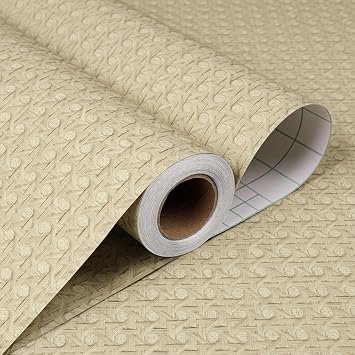 Stickyart 24"x160" Rattan Brown Wallpaper Peel and Stick Cane Weave Wallpaper Self Adhesive Rattan Webbing Wall Paper Removable Faux Textured Rustic Contact Paper for Bedroom Living Room Wall Covering