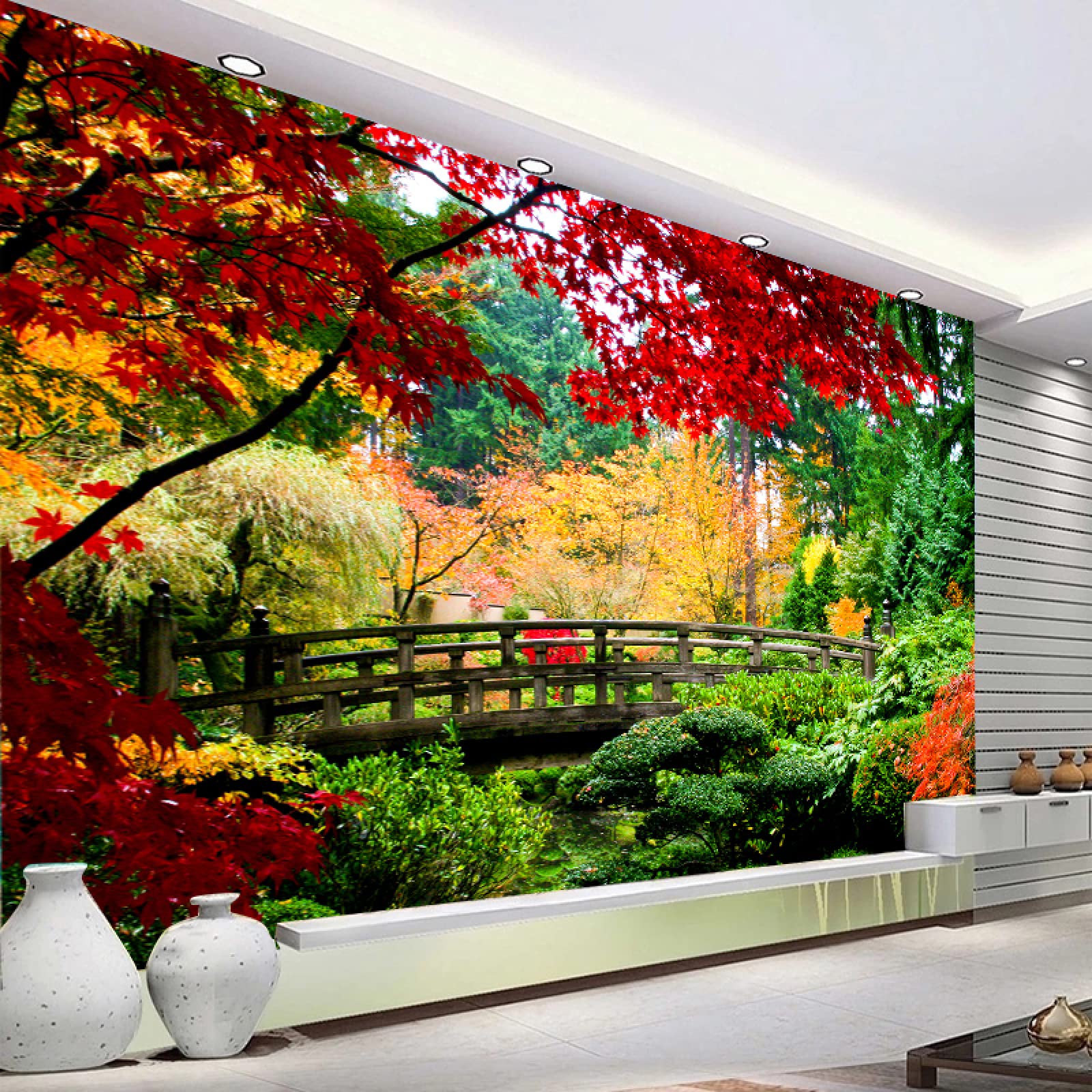 Papier peint forêt d'automne 3D pour salon et chambre parentale