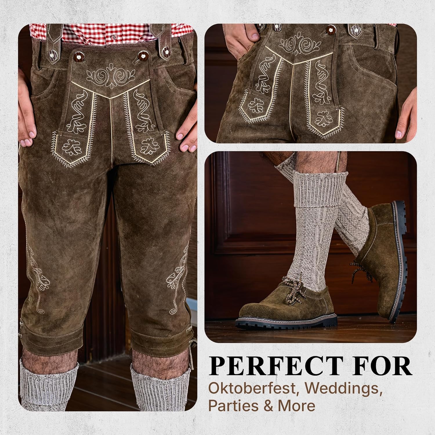 German Bavarian Oktoberfest Trachten LEDERHOSEN PLUS SHOES AND SOCKS DEAL