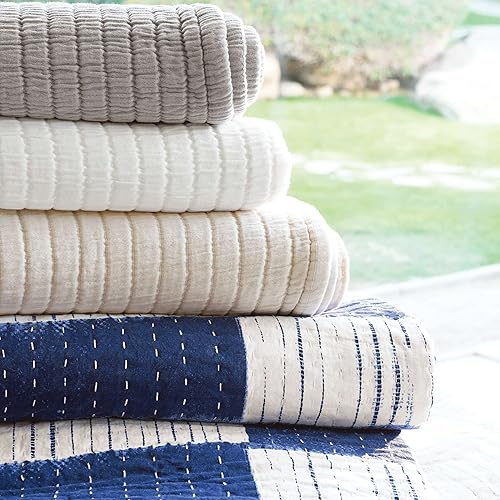 Miniatura 5 de Pine Cone Hill Colcha de Matelasse Marfil Boyfriend, tamaño King, patrón sólido marfil