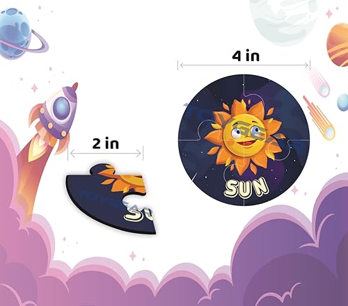 Image of Wooden Lock Solar System Puzzle for Kids | Educational Planet Puzzle Board | Learn Planets, Orbits & Space | Montessori Science Toy Perfect Stem Gift for Kids (Age 3+ Years)
