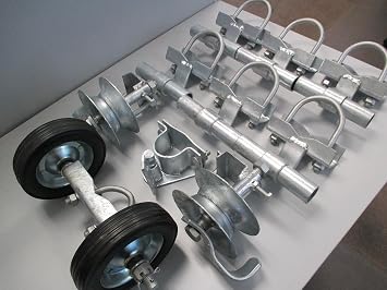 Chain Link Rolling Gate Hardware Kit 2" Universal Track Bracket