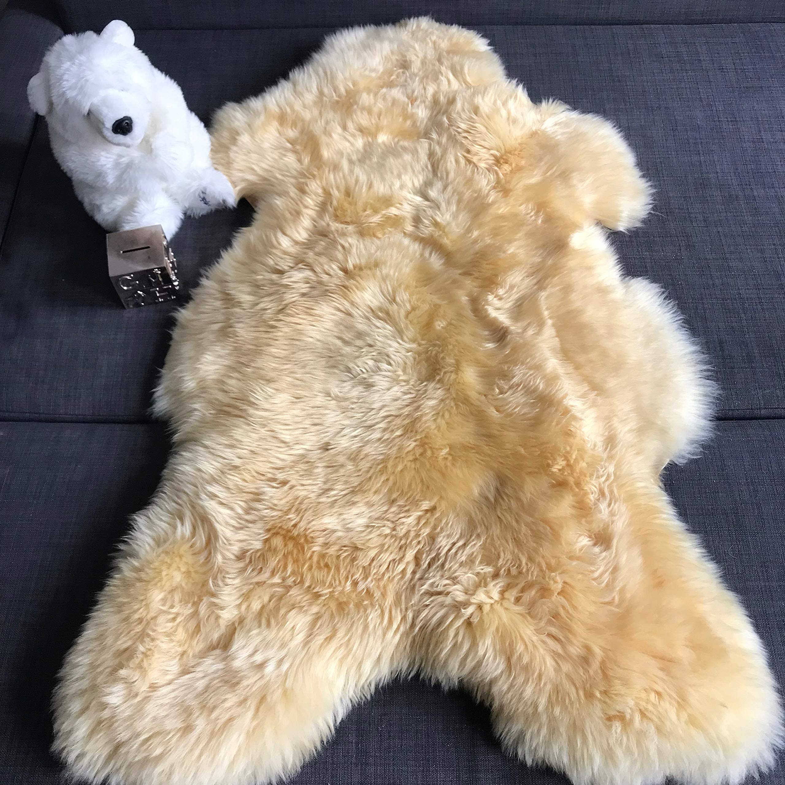 Sheepskin Rug - 100% Natural for Baby, Medical Quality, Relugan, Large, Long Fur | Wildash London