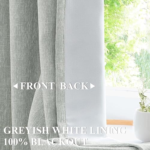 Miniatura 10 de Vision Home Cortinas opacas con bolsillo para barra, pestaña trasera, color azul cambray, 95 pulgadas, para sala de estar, paneles de ventana,