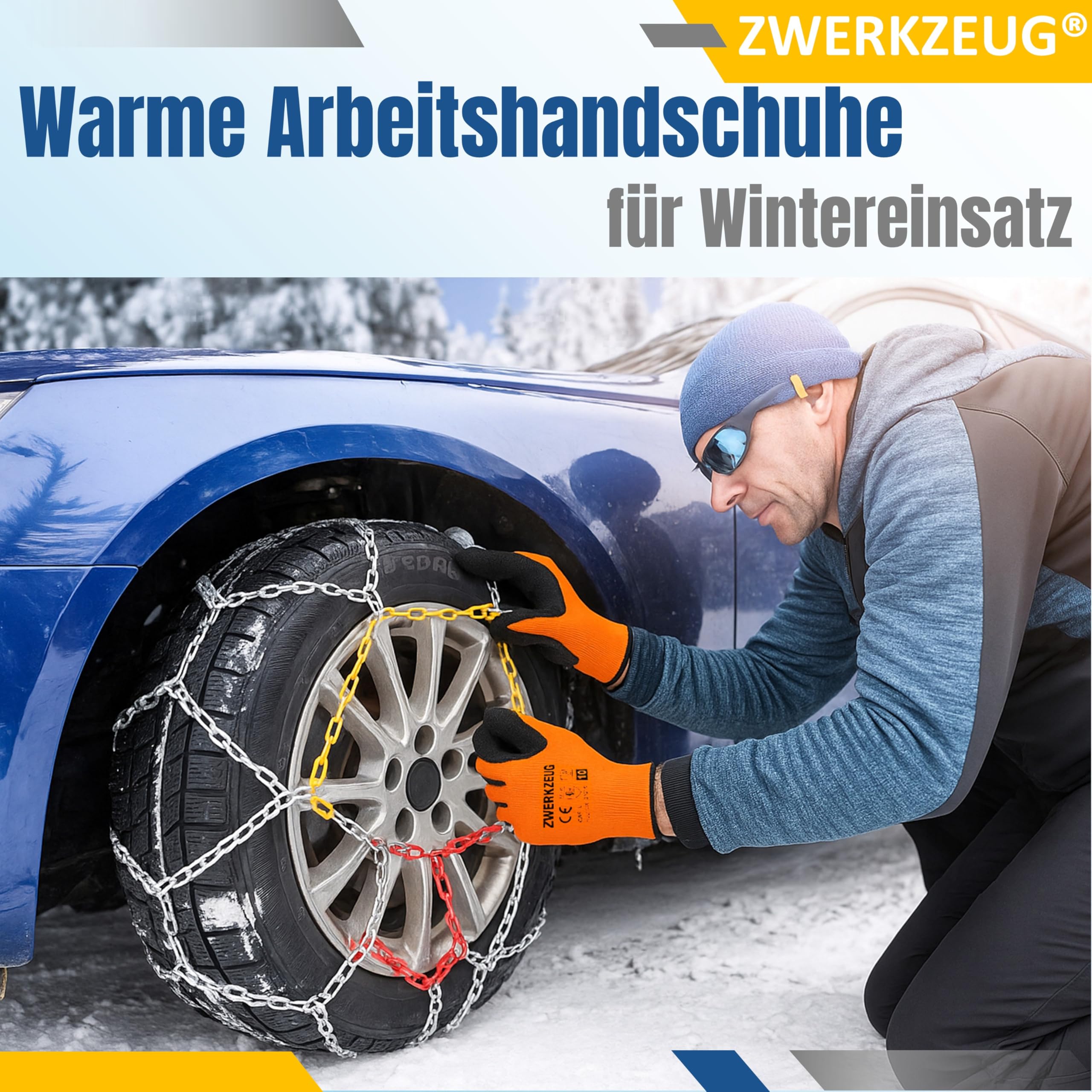 10 Paar Warme Arbeitshandschuhe für kalte Tage - Winter Bauhandschuhe mit Latex-Beschichtung - Thermo-arbeitshandschuhe Abriebfest - Herren Sicherheitshandschuhe (Thermo, 9-L)