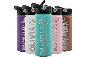 Personalized Custom Water Bottle For Kids, Toddler & Children with NAME &...
