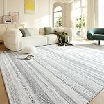 Boraya Area Rugs for Living Room: 5x7 Washable Boho Rug for Bedroom Large Neutral Bohemian Moroccan Farmhouse Geometric Dining Room Rugs Ultra Soft Floor Carpet Indoor for Home Office - Brown