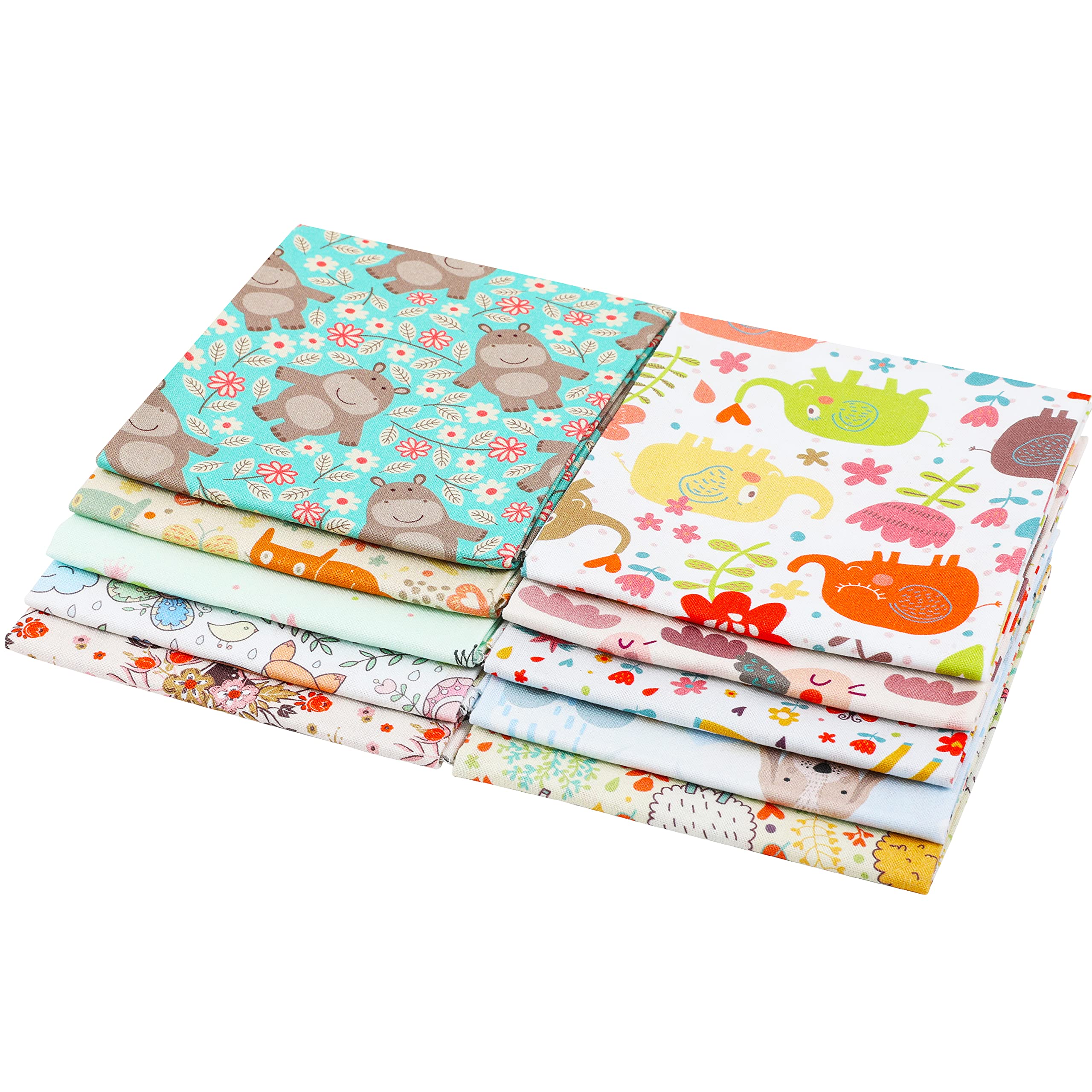Craftido 10pcs 18”x21”(46x53cm) Fat Quarters Fabric Bundles, Medium Weight 145g, 100% Cotton Fabric for Quilting Sewing - Image 3