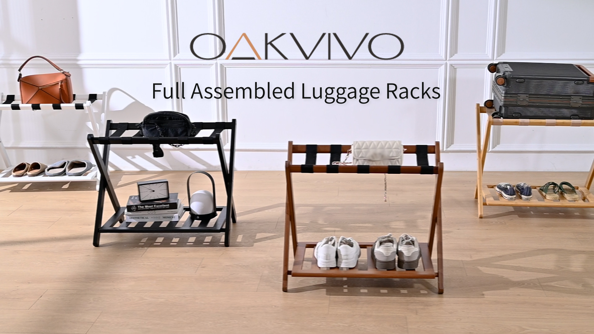 Amazon.com: oakvivo Fully Assembled Walnut Luggage Racks Set of 2