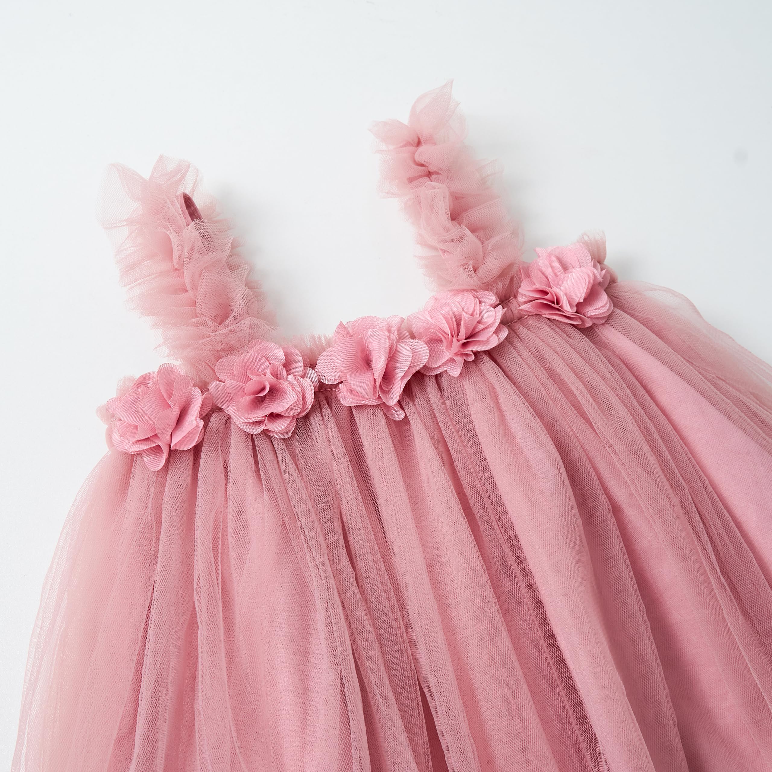 Miipat Bebés Niña Vestidos de Princesa de Tul Tutú para Niños Pequeño Vestido con Diadema de Flores para Fiesta de Cumpleaños Sesión de Fotos