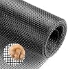 Pet Proof Window Screen 48.4 x 100inch Pet Screen Door Mesh Flexible Pet Resistant Screen Mesh Window Screen Repair Kit Black Patio Screen Replacement Kit to Stop Cats Pet Running Out