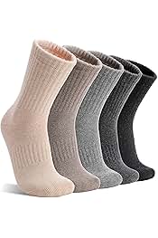 5 Pairs Womens Merino Wool Socks Hiking Warm Winter Thick Thermal Crew Cozy Cabin Ladies Gift Comfy Boot Work Socks