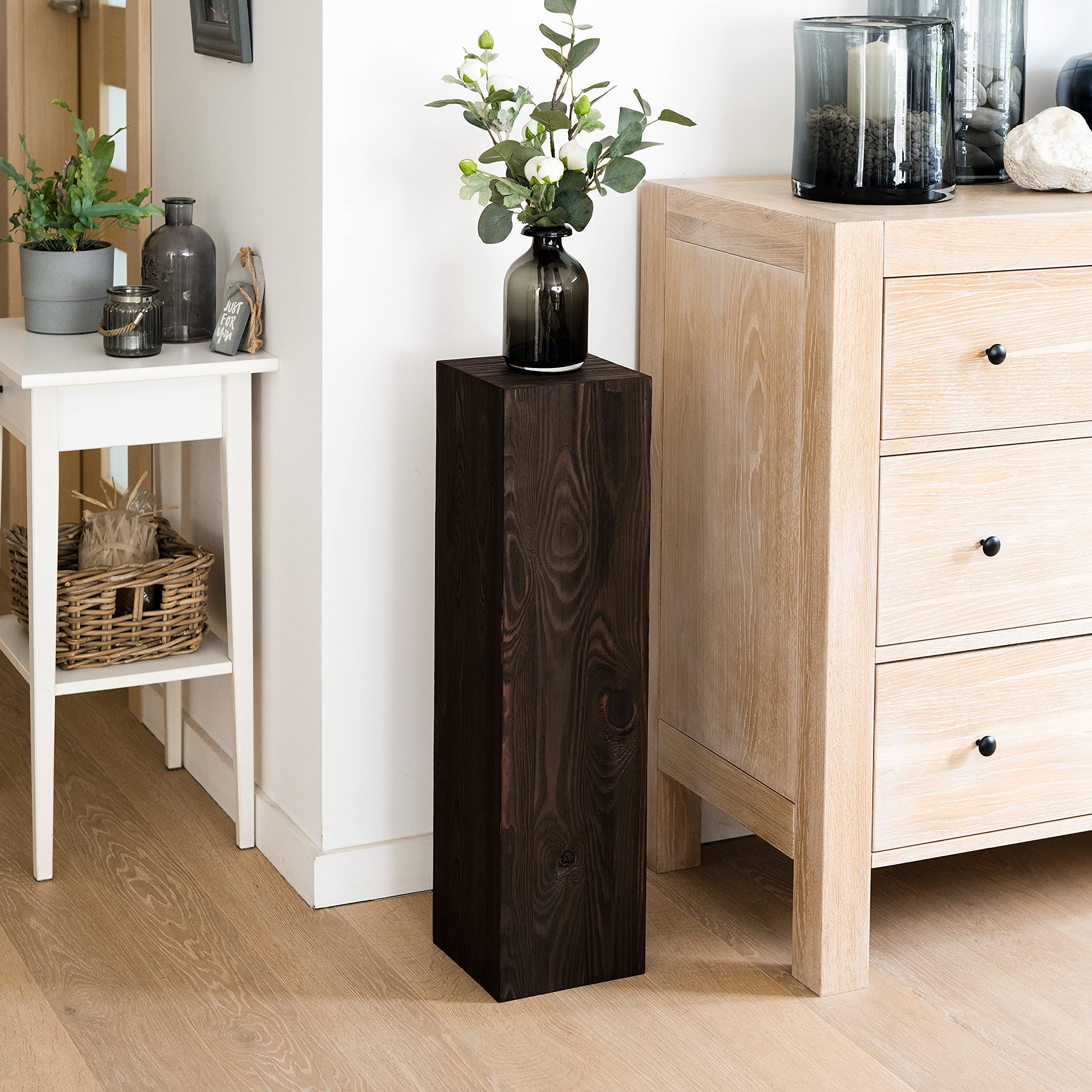 Zwevende massief houten plataan boomstam Wandplank 50 x 18-20x4 cm - - Houtoutlet