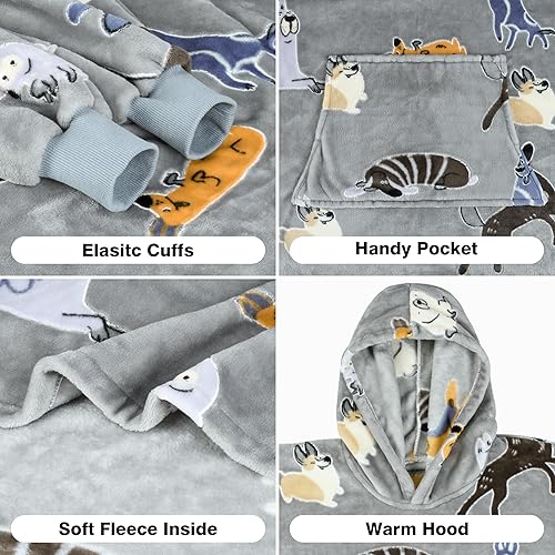 Miniatura 44 de Catalonia Rainbow Cat Oversized Blanket Hoodie Sweatshirt for Kids, Wearable Fleece Pullover with Large Front Pocket, Teen Boys Girls Gift