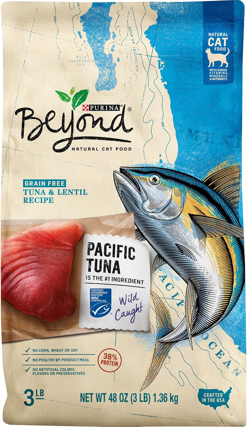 Purina Beyond Grain Free, Natural, High Protein Dry Cat Food, Tuna & Lentil Recipe - 3 lb. Bag