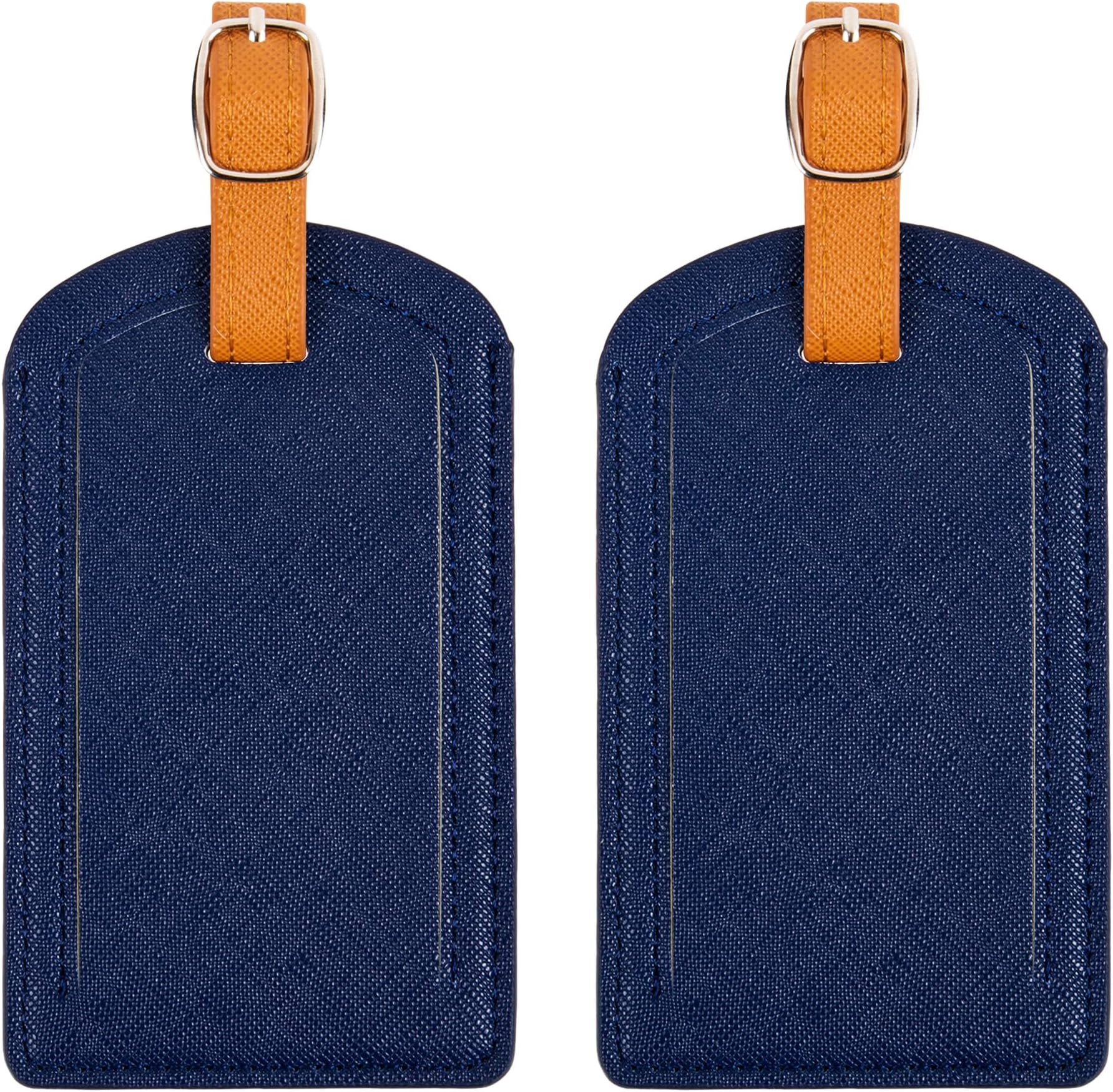 Premium Colored Luggage Tags for Luggage, Travel Bags and Suitcases by Adventure Goods- Navy Blue (Pack of 2)