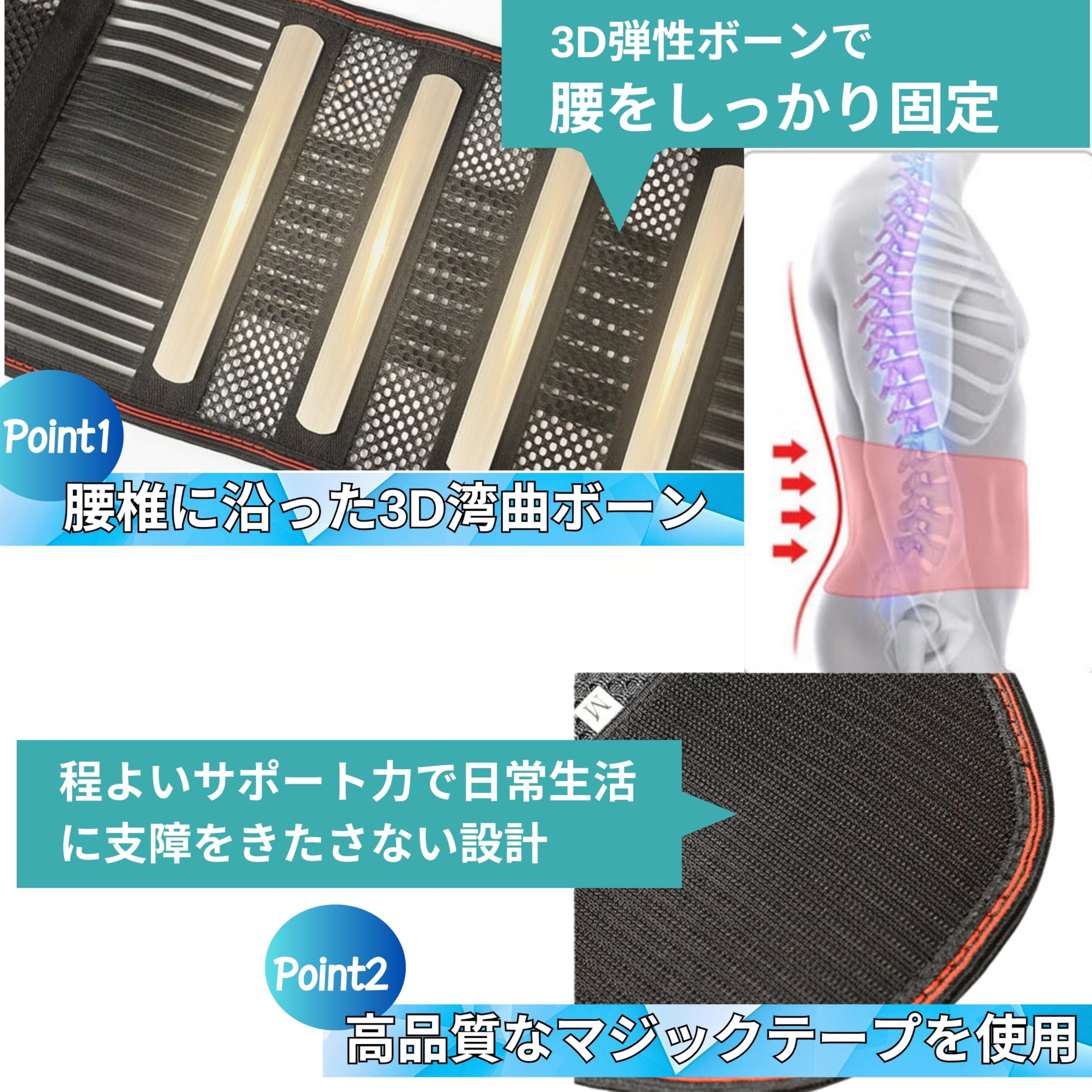 Amazon | TikTrunk メッシュコルセット 腰サポーター 日常使い