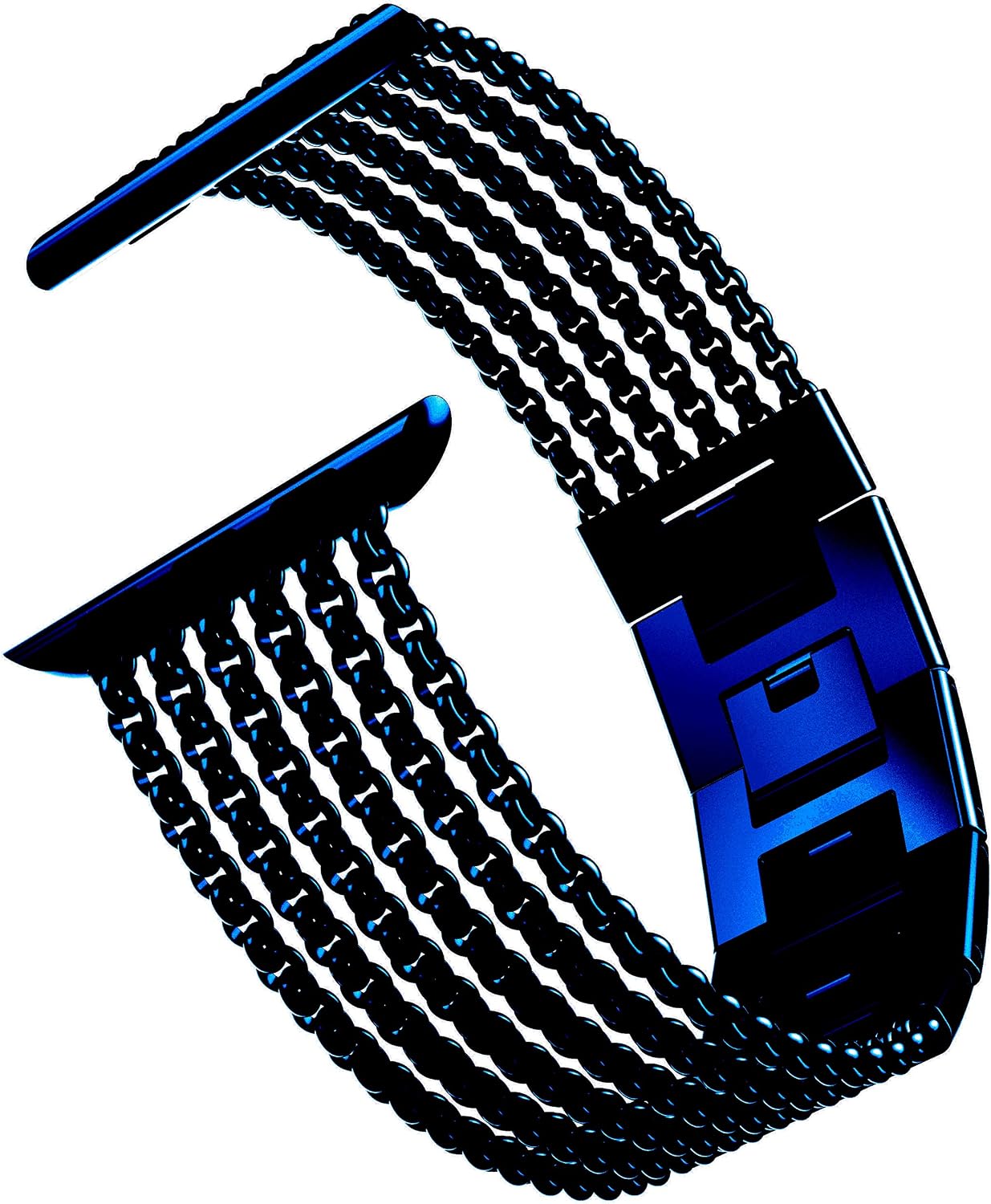 Wearlizer Black Compatible with iWatch Band 38mm 40mm 41mm Womens Mesh Loop Stainless Steel Replacement Dress Chain Metal Strap Beauty Wristband Bracelet Series SE 7 6 5 4 3 2 1