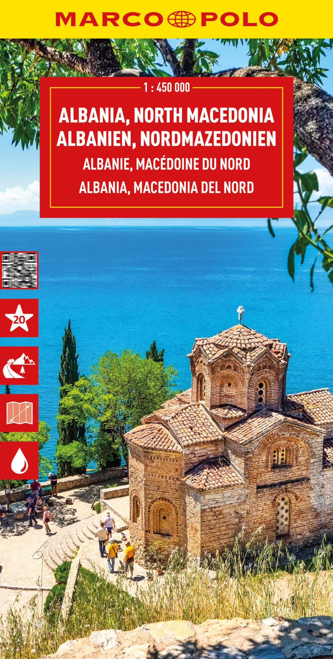 Marco Polo Albania and North Macedonia Travel Map: Detailed Road Map for Road Trips with Top Sights and Scenic Routes (Folded Map): wegenkaart 1:450.000 (Marco Polo Maps)
