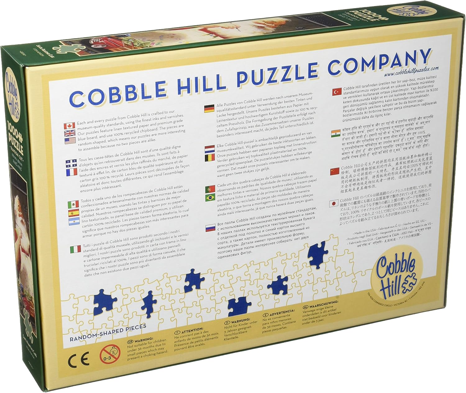 Cobblehill 80046 1000 pc Santa Painting Cars Puzzle, Various