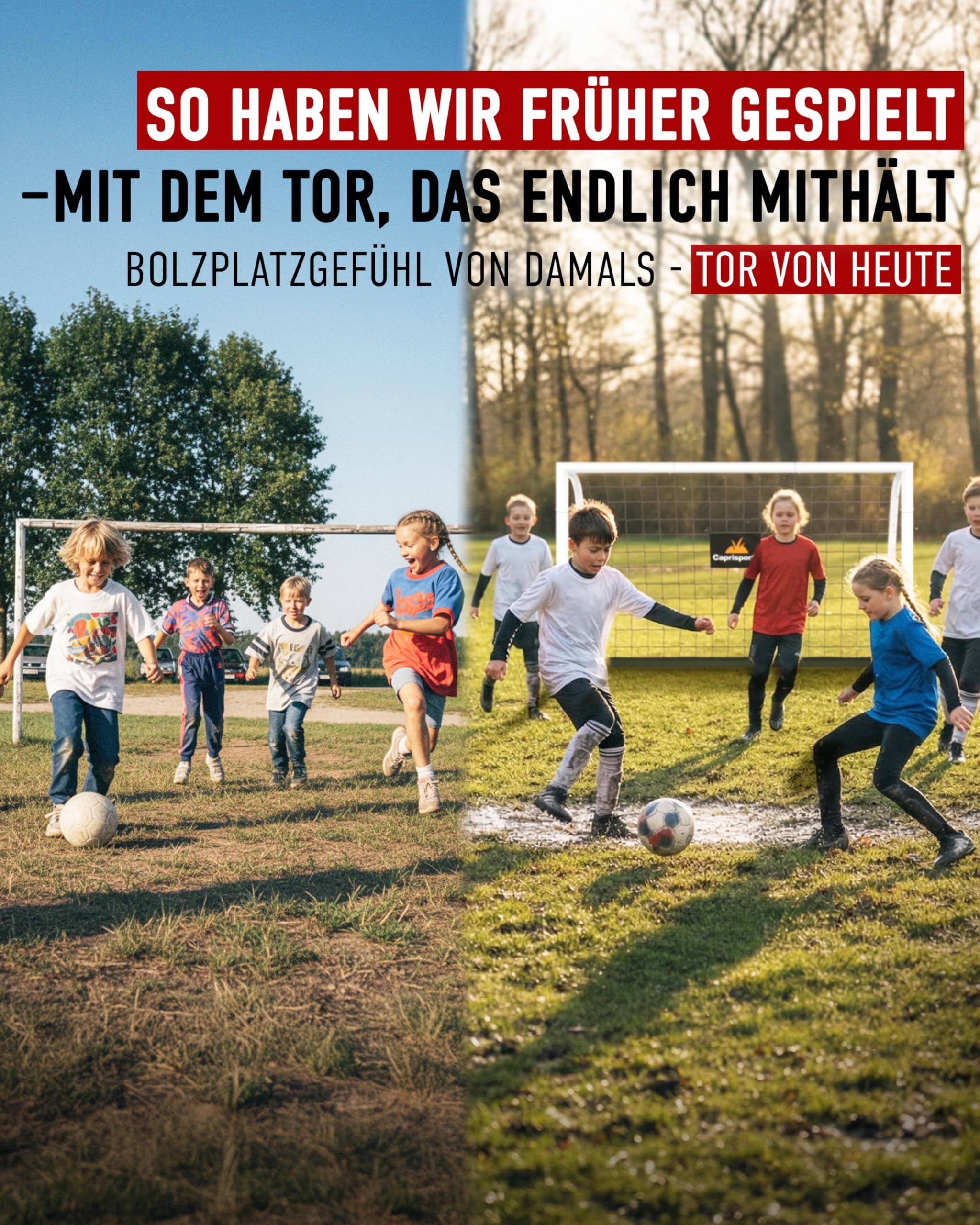 Fußballtor Kinder [EXTREM STABIL] - [ROSTFREI] Fussballtore für Garten Kinder - Fussball Tor mit Erdanker für optimalen Halt - Fussballtor für Zuhause - Fußballtore Outdoor - Goal