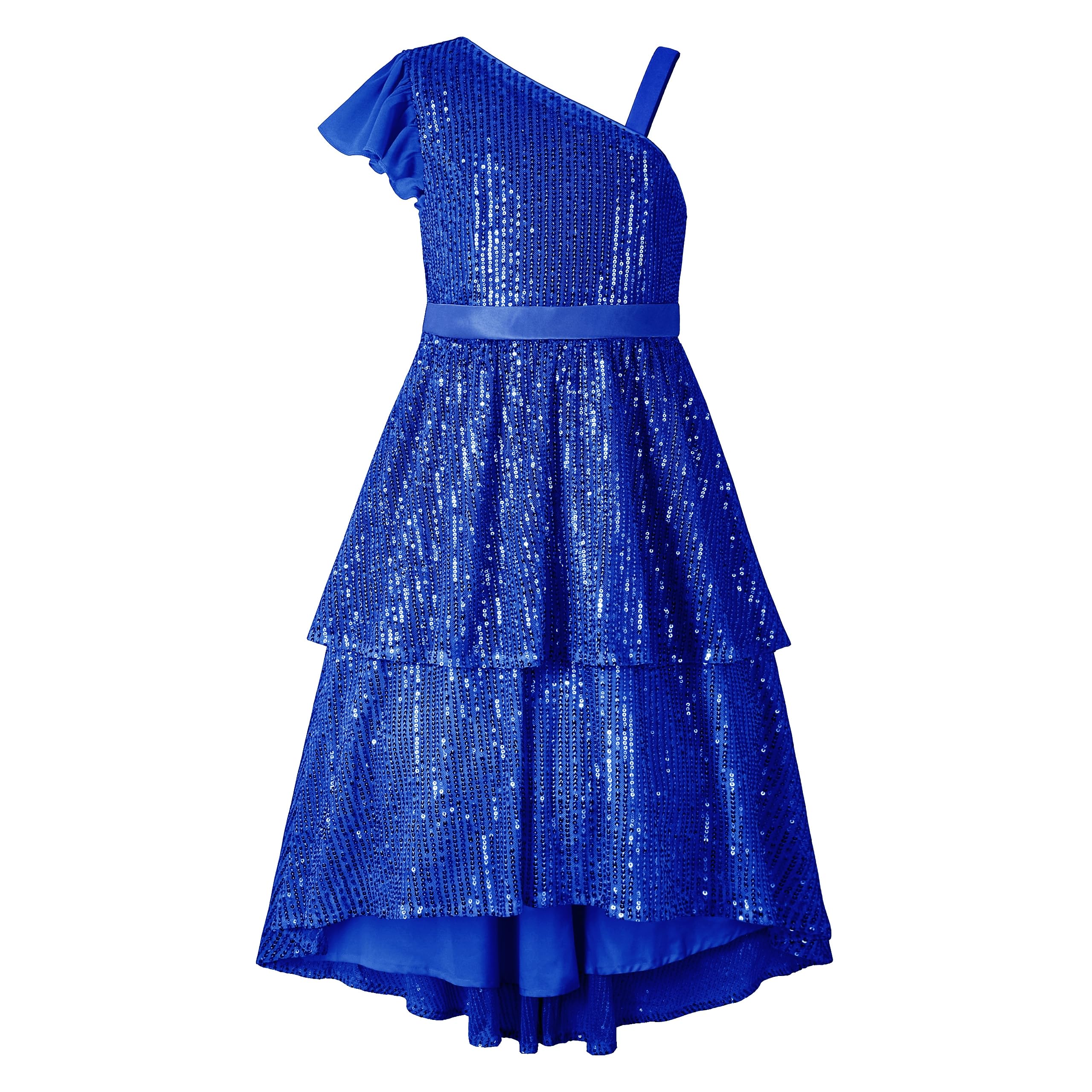 LOLANTA Mädchen Paillettenkleid Elegantes Prinzessin Partykleid Glitzernd Ärmellos Schulterriemen Kleider