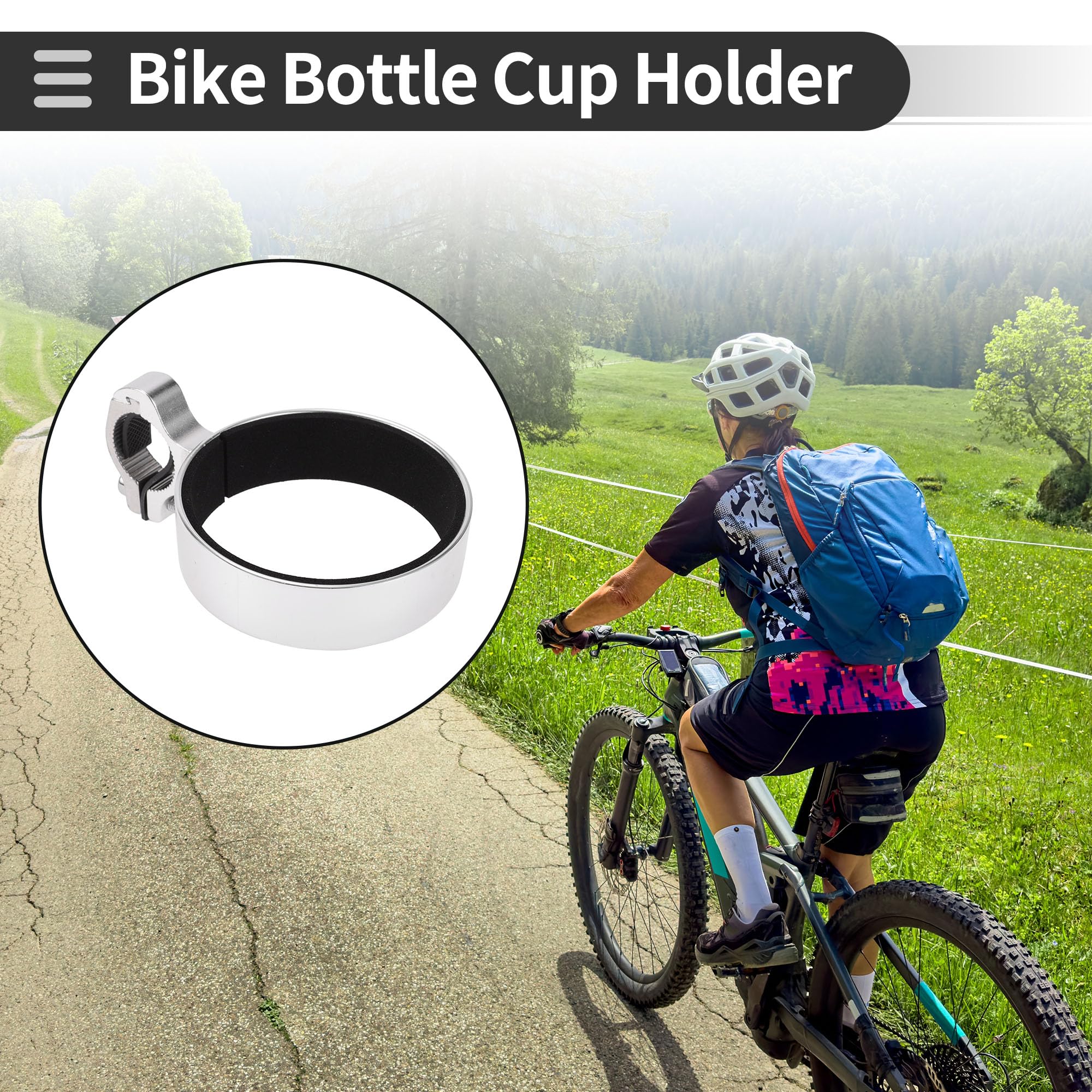 Motoforti Bike Bottle Cup Holder Cage Thickened Strong Aluminium Alloy Bicycle Drinks Holder for MTB Road Mountain Bike Outdoor Cycling Silver Tone - Image 2