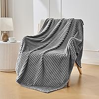 Vista 34 de Bnuitland - Manta de franela marrón con funda de almacenamiento, 300 GSM, manta de sofá súper suave con patrón de rayas de forro polar para bebés