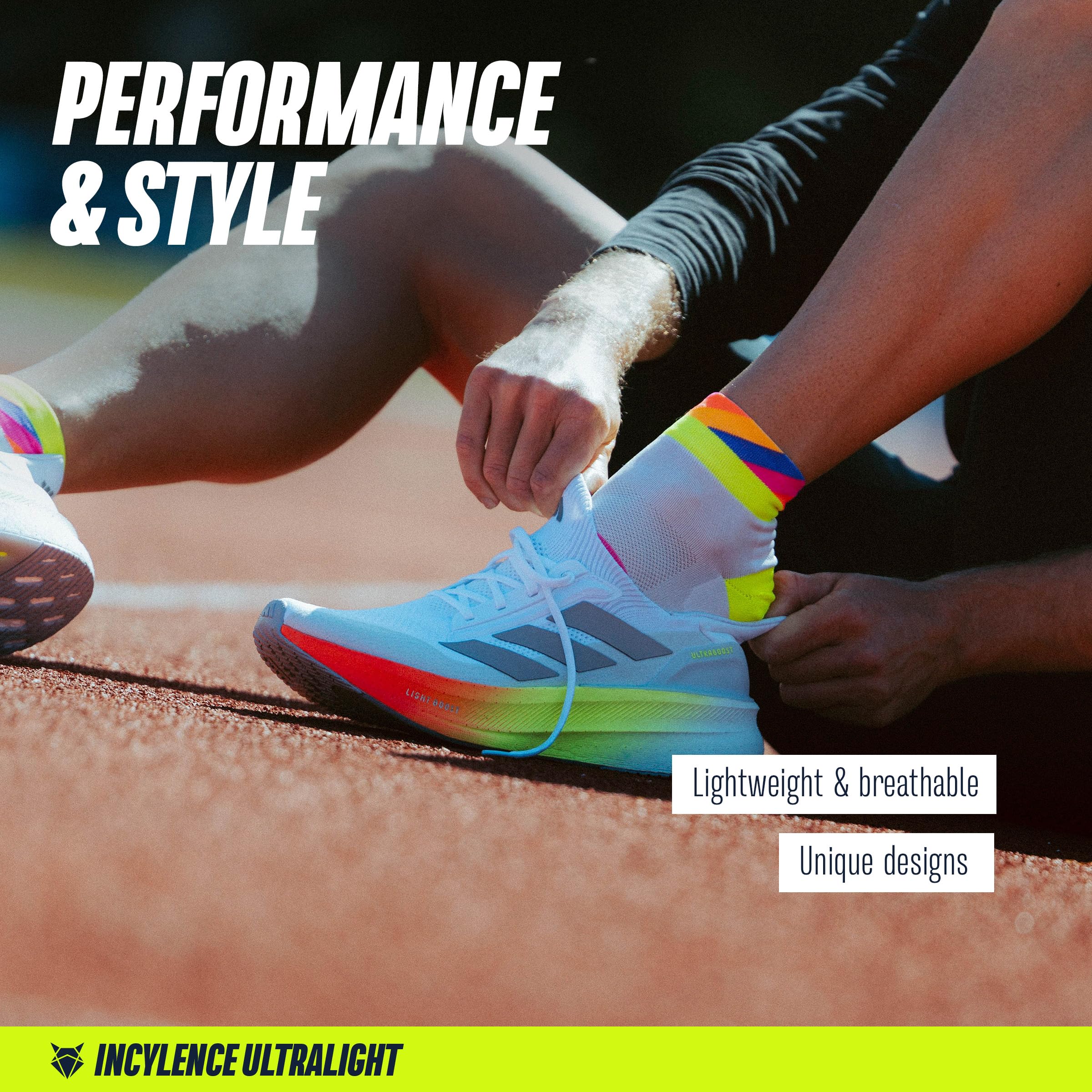 INCYLENCE ULTRALIGHT Laufsocken kurz für Damen und Herren mit leichter Kompression,1 Paar