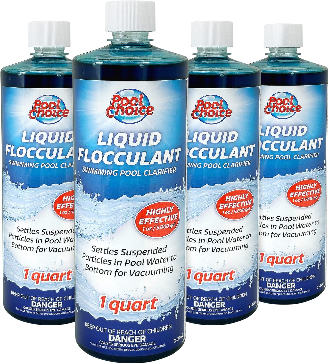 SpaChoice 1-Quart 4-Pack Premium Liquid Flocculant Swimming Pool Clarifier, Pool Clarifier, Made in USA