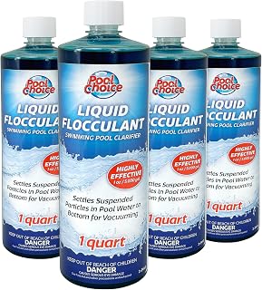 SpaChoice Premium Liquid Flocculant Swimming Pool Clarifier, 1-Quart 4-Pack