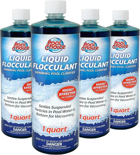 SpaChoice Premium Liquid Flocculant Swimming Pool Clarifier, 1-Quart 4-Pack