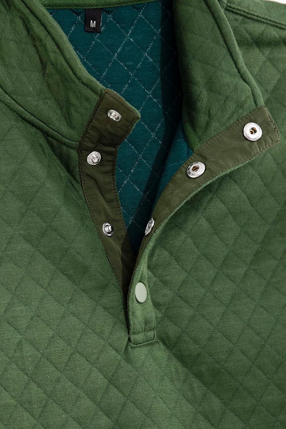 ZENTHACE Men's Ultra Soft Quilted 1/4 Snap Fleece Pullover Sweatshirt Jacket Long Sleeve Mountain Outdoor Shirt - Image 3