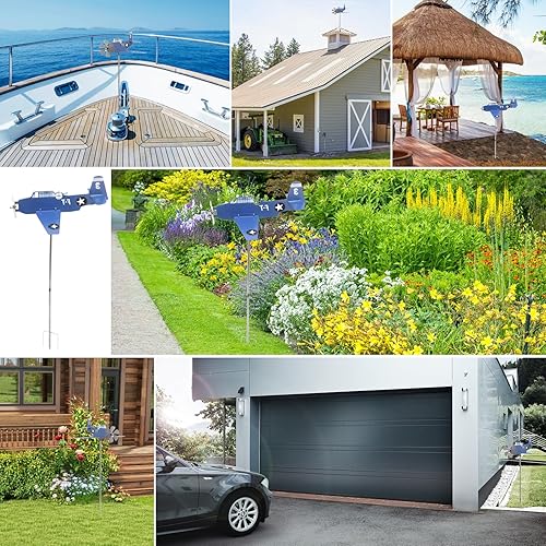 Miniatura 6 de Veleta de metal para jardín, hilandero de viento giratorio, decoración al aire libre para patio, césped, patio