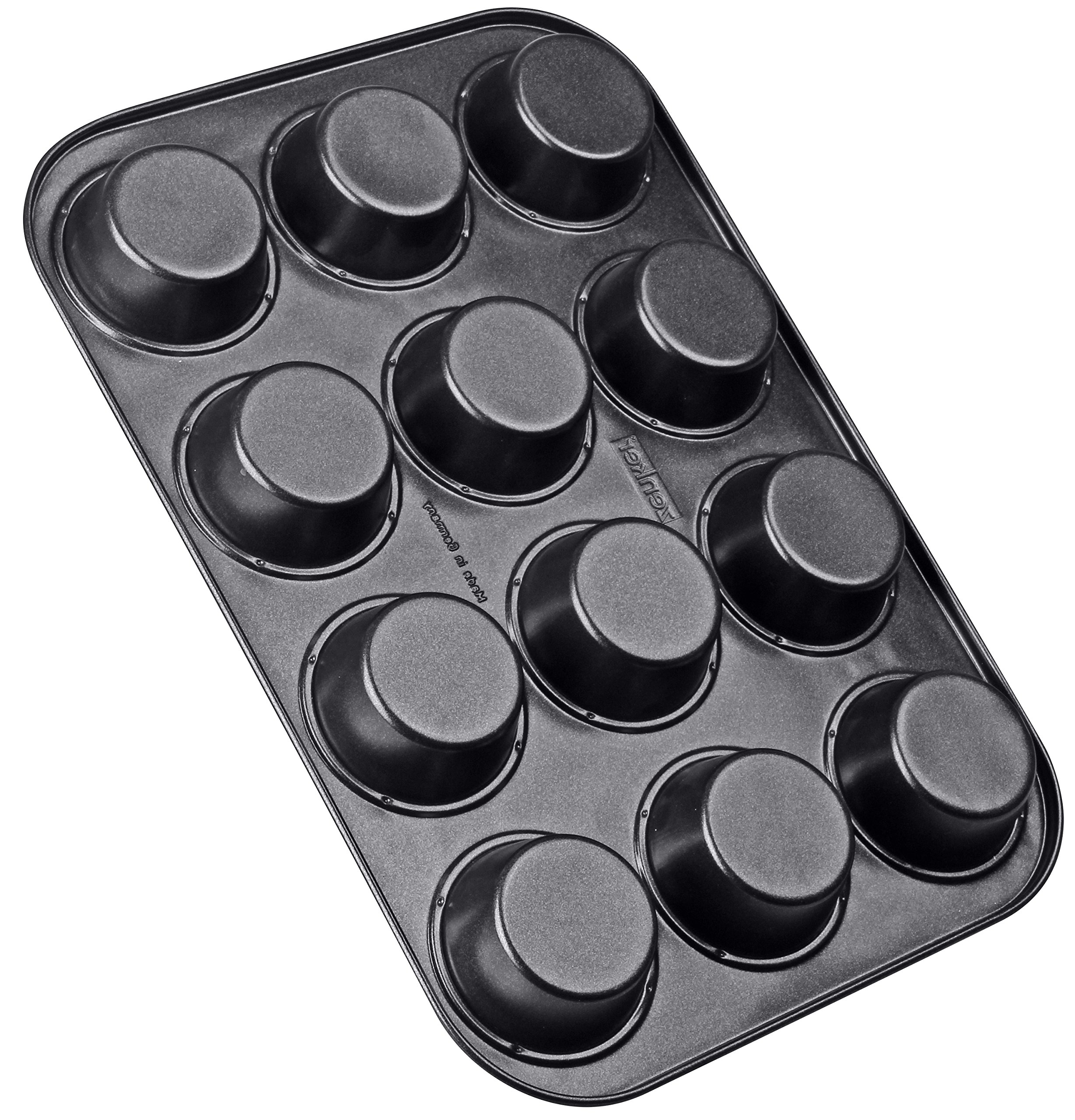Zenker 12-częściowa forma do muffinek Ø 7 cm forma do pieczenia muffinek Creme Noir z blachy stalowej z ceramiczną wzmocnioną powłoką nieprzywierającą (kolor : kremowy/antracytowy). Ilość: 1 sztuka.