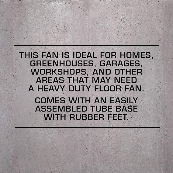 Hurricane Pro Heavy-Duty High Velocity Metal Blade Floor Fan w/ 3 Speeds, Black, 20 - Corded Electric Air Cooling Unit w/ 5300 CFM Airflow for Home, Greenhouses, Garages, Gyms & Workshops