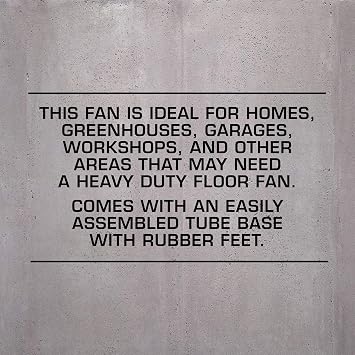 Hurricane Pro Heavy-Duty High Velocity Metal Blade Floor Fan w/ 3 Speeds, Black, 20 - Corded Electric Air Cooling Unit w/ 5300 CFM Airflow for Home, Greenhouses, Garages, Gyms & Workshops