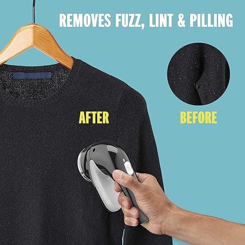 Miniatura 6 de Conair Fabric Shaver and Lint Remover, Rechargeable Portable Fabric Shaver, Black