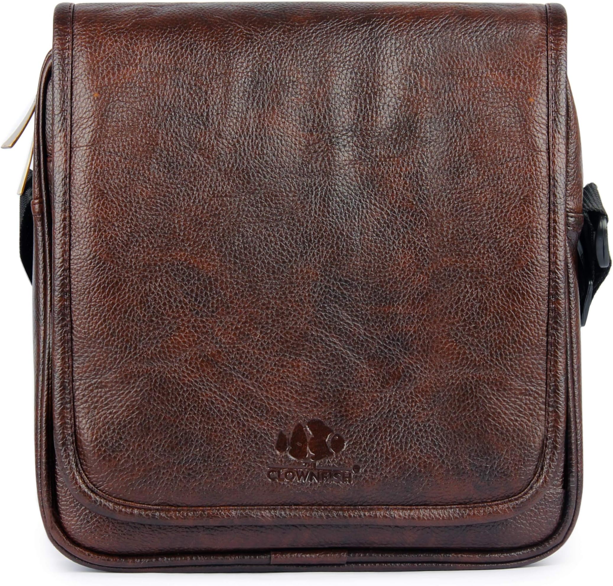 THE CLOWNFISH Unisex Synthetic 25 cms Dark Brown Messenger Bag Sling Bag