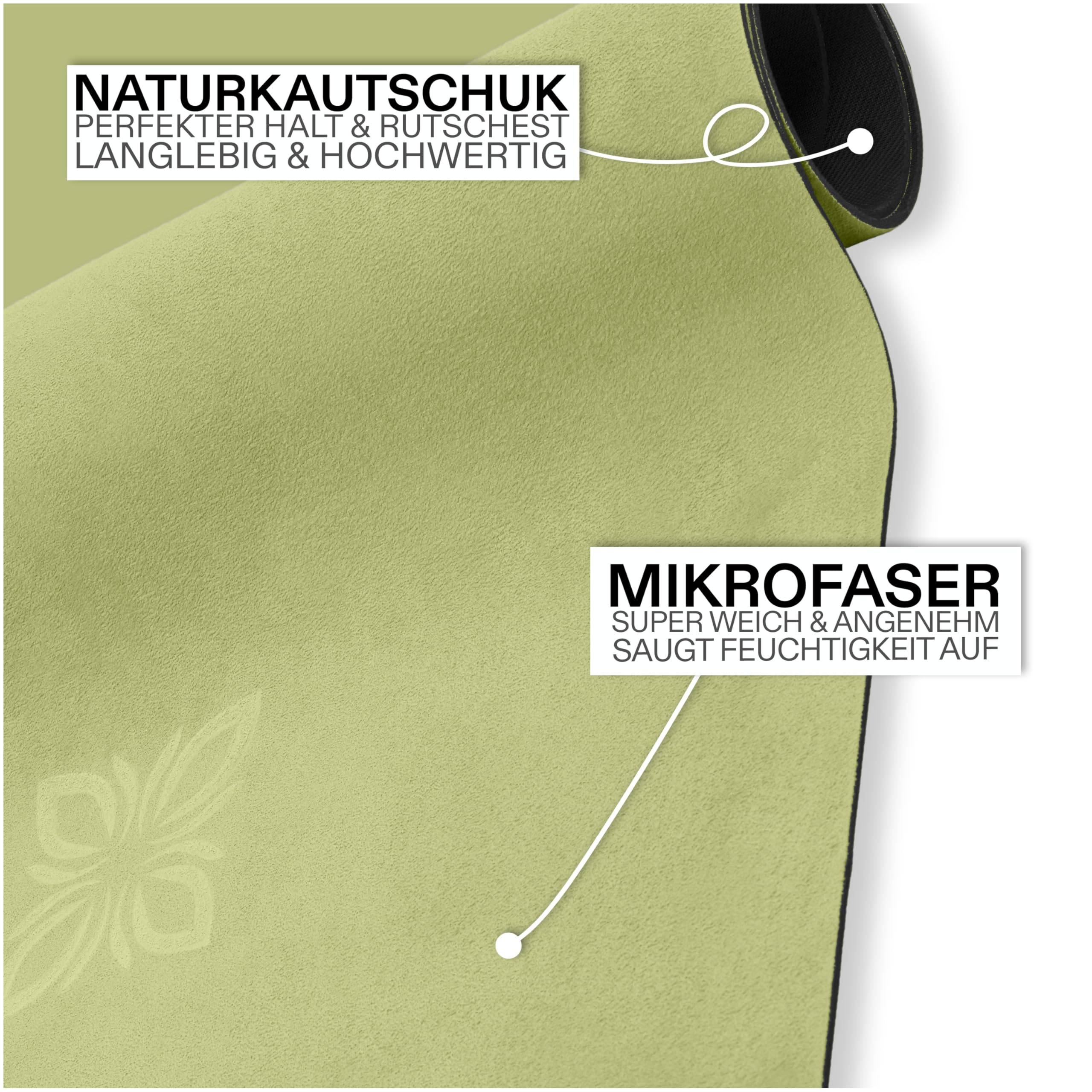 OMNANA Yogamatte 190x70cm - Rutschfeste Pilatesmatte 4mm