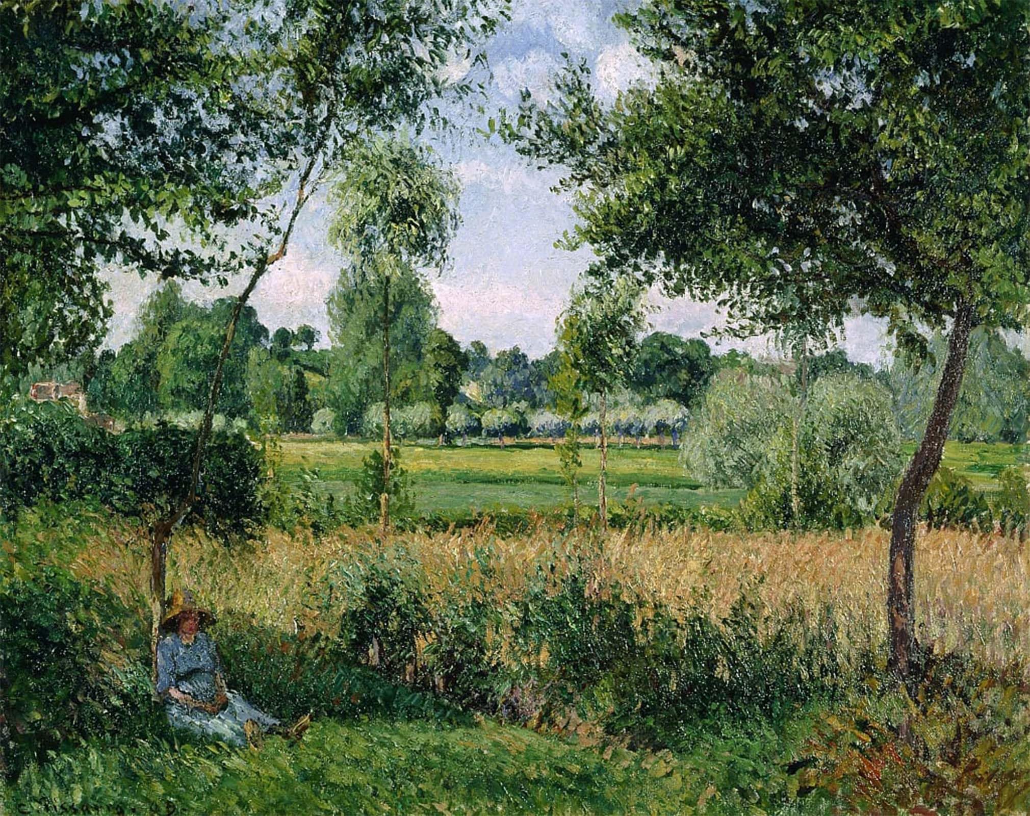 Posteriik No Frame Famous Animal Posters Vintage Picture Morning Sunlight Effect Eragny By Camille Jacob Pissarro Modern Wall Decor For Home Decor 60X90cm