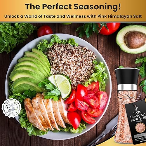 Miniatura 8 de FASL Grinder Seasoning Gift Pack de 3 – Sal rosa del Himalaya, hojuelas de pimiento rojo triturado y sal rosa del Himalaya (mezcla de romero) –