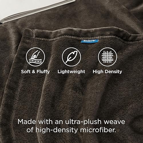 Vista 164 de Bedsure - Manta de vellón, tamaño king, 8.26 oz/yd², suave, ligera, afelpada, acogedora, para cama, sofá, viajes y campamento, color lino