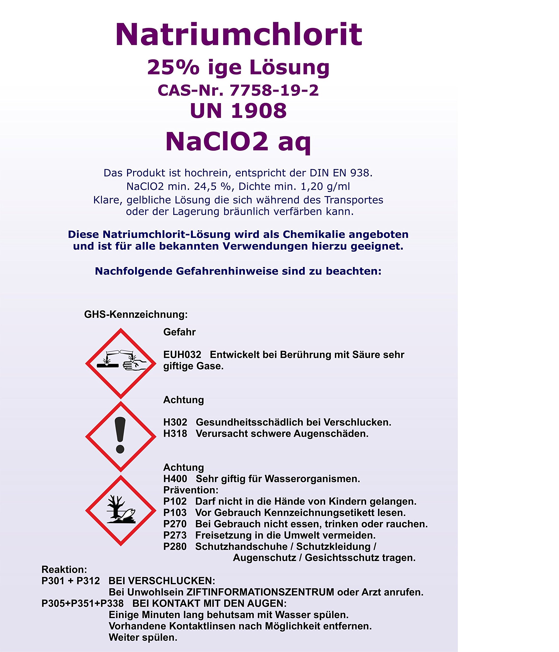 Algin Natriumchlorit 25% Aspex 500ml Braunglasflasche